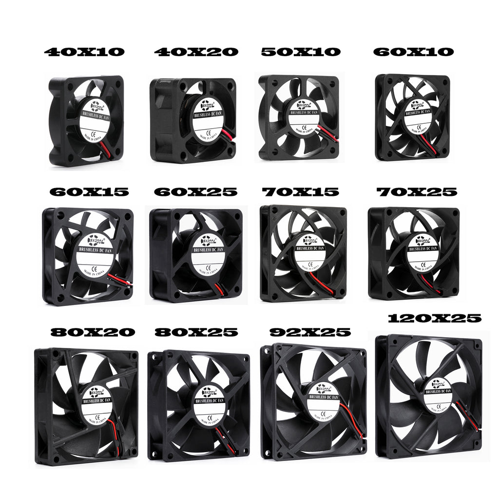 DC cooling fans typically include the following specifications:
