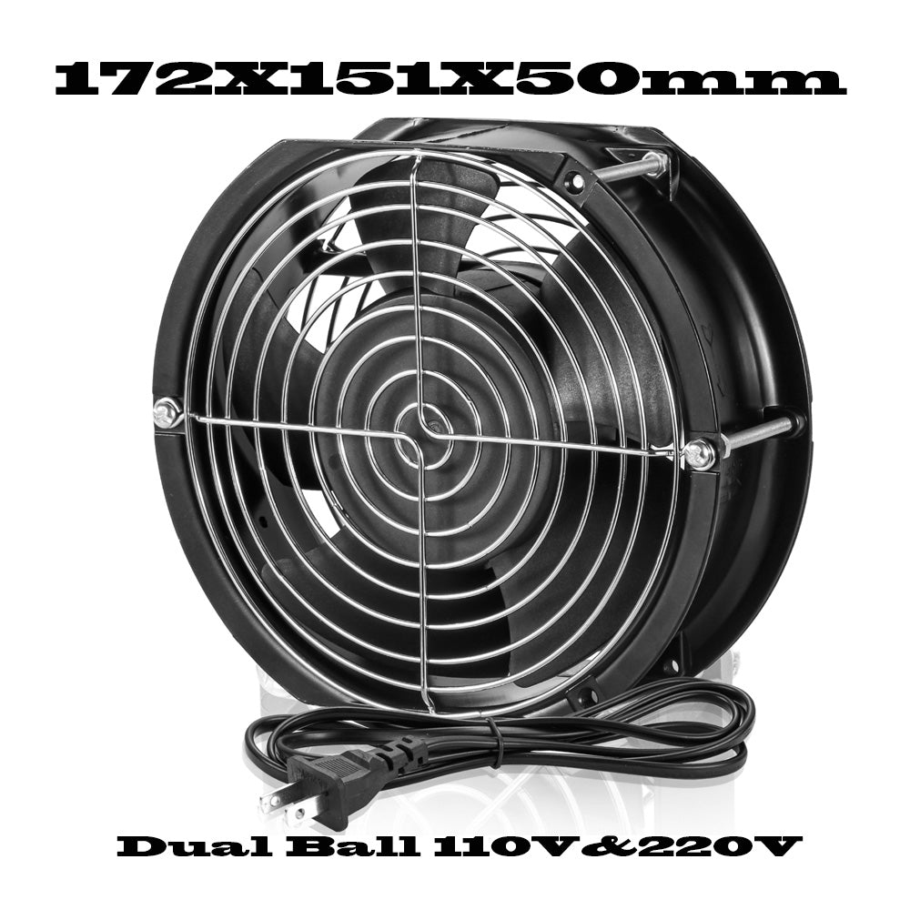EC Fan AC 115V 230V 60mm 70mm 80mm 92mm 120mm 172mm High Speed Large Air Flow Dual Ball Industrial Chassis Fan with Power Cord