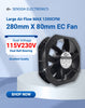 EC Powerful Large Airflow Fan SXDE28080BTM, 280x280x80mm AC 115V 230V 1200CFM for Charging Stations Distribution Boxes Servers