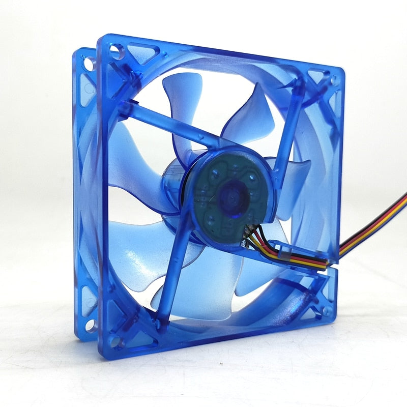 92mm Pwm LED Cpu Cooler Cooling Fan 90mm 9cm 92X92X25mm Luminous 12V 1800RPM Blue Light Cooler
