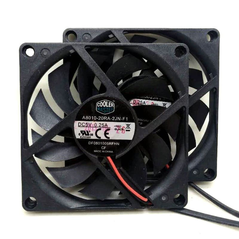 2pcs/pair Slim USB Fan 80mm*10mm DC5V A8010-20RA-2JN-F1 5V 0.25A 8010 8CM Ultra-thin Silence Cooling Fan