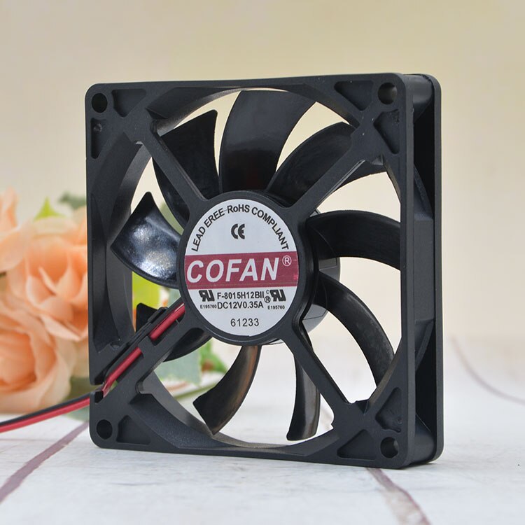1pcs  COFAN Ultra-thin Chassis Large Air Volume Fan F-8015H12BII 12V 0.35A 8cm Cooling Fan Cooler Accessories