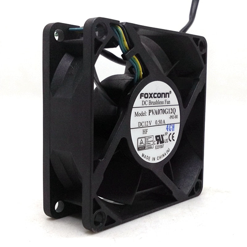 2pcs PVA070G12Q  PVA070G12Q-P04-AE PVA070G12Q-P02-BE 12V 0.50A 7025 70*70*25MM 7CM 4 Wire Fan