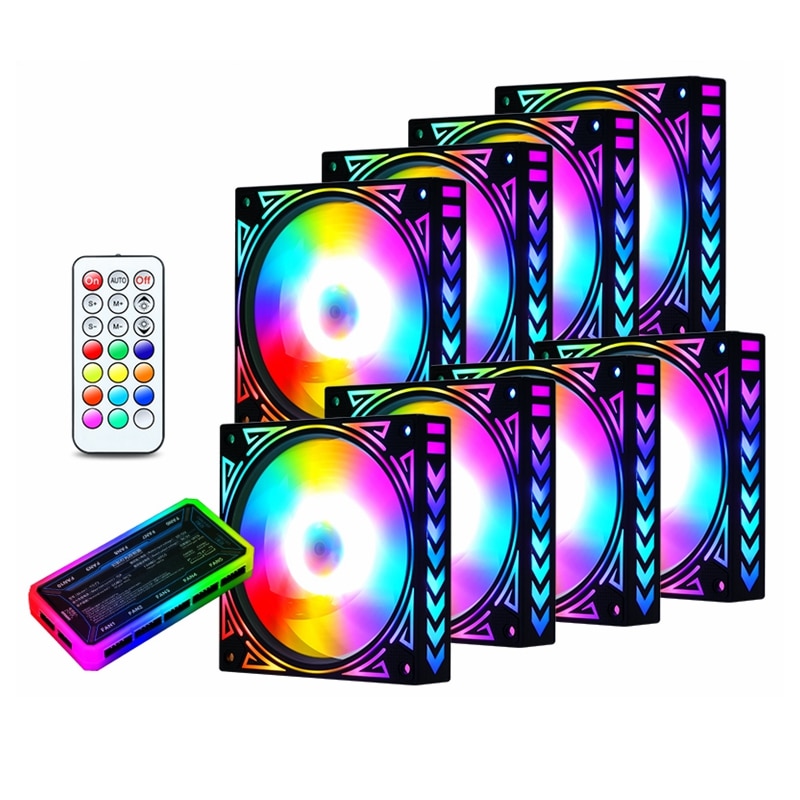 120mm RGB cooling fan Adjust LED Fan Speed quiet colorful computer case For water chestnut chassis