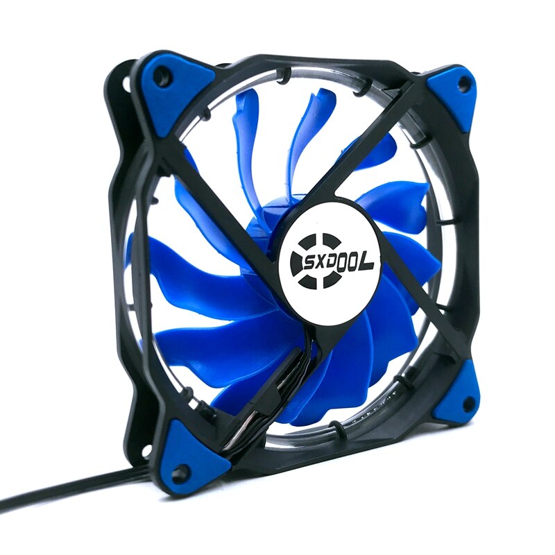 12cm Computer Water Cooling System  120mm Blue LED Fan 12025 DC 12V 0.14A 900RPM Silent Quiet Solar Eclipse Chassis Cooling Fan