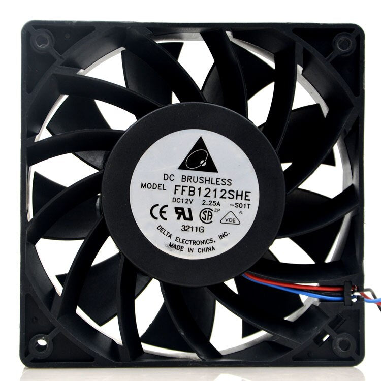 GPU Cooling Fan 200CFM  Delta FFB1212SHE 12cm 120MM 120*120*38MM 12V 2.25A DC Cooling Case Server Cooling Fan