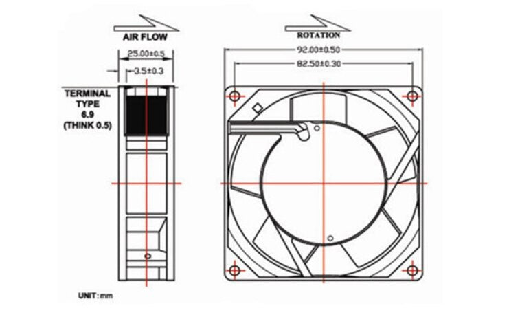 SJ92025HA1 AC 110V 115V 0.12A 9225 Dual ball Cabinet Cabinets cooling fan