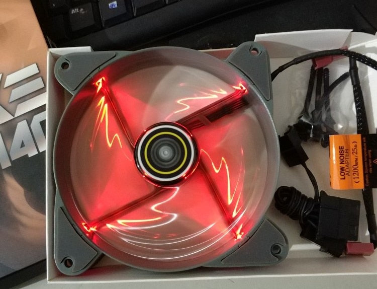 AXE140  HBT 14025 14cm led Fan 4-Wire PWM fan Speed Adjustable Chassis Cooling LED for pc set up
