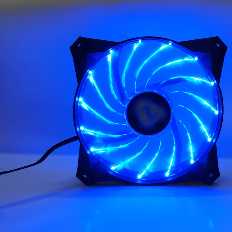 12025 Transparent Light-Emitting 12v 15 Blue Lights Computer Shadow Chassis Wind Fan
