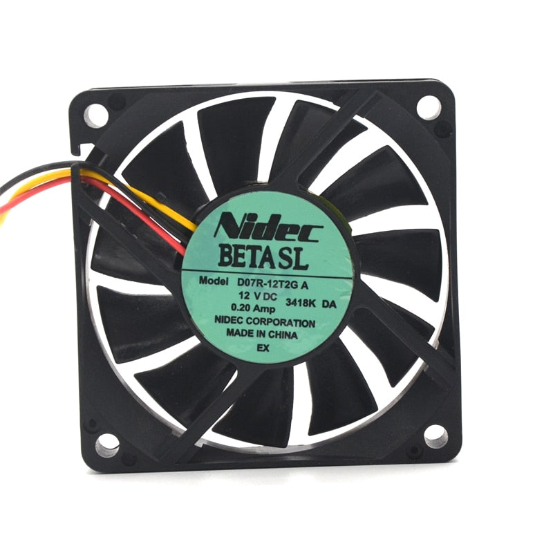 70mm computer fan Nidec D07R-12T2G A 7015 7cm mute computer CPU chassis fan 12V 0.20a