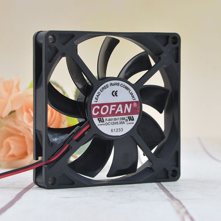 1pcs  COFAN Ultra-thin Chassis Large Air Volume Fan F-8015H12BII 12V 0.35A 8cm Cooling Fan Cooler Accessories