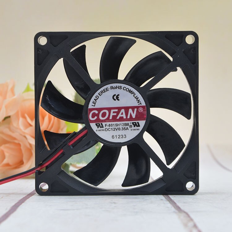 1pcs  COFAN Ultra-thin Chassis Large Air Volume Fan F-8015H12BII 12V 0.35A 8cm Cooling Fan Cooler Accessories