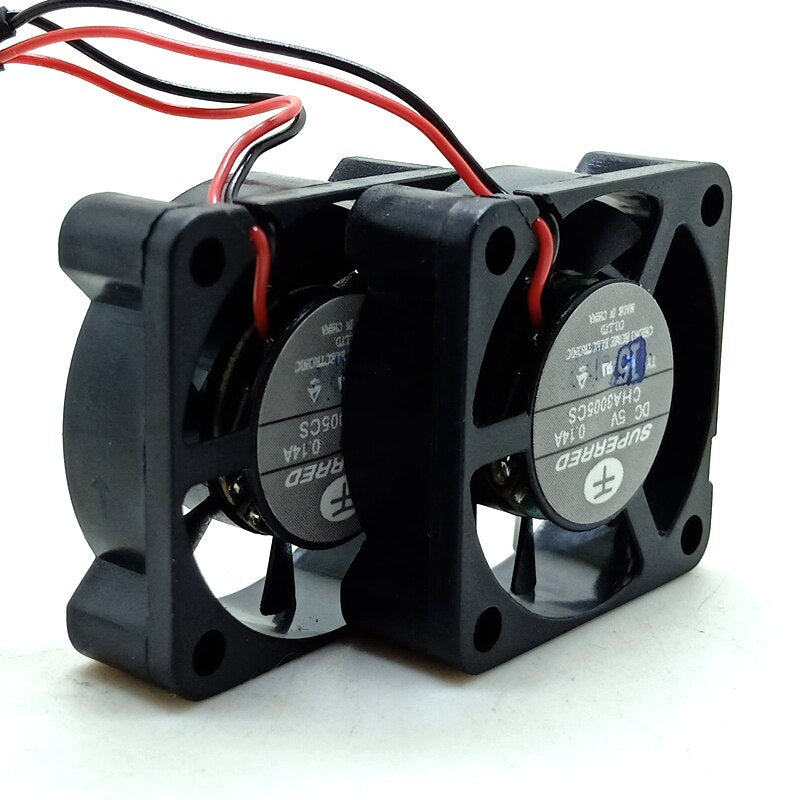 2pcs/pair Dual Fan  3cm 3010 DC 5V Ball Mute Fan CHA3005CS TV Set Top Box Router UAV Mini Cooling Fan