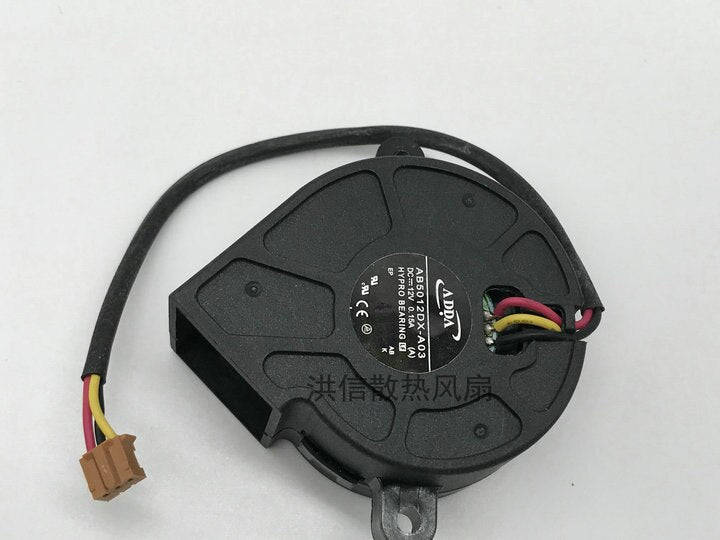 1pcs Projecctor Cooling Fan Blower  ADDA AB5012DX-A03 5025 5CM Turbo Blower Fan 12V 0.15A Hydraulic Bearing