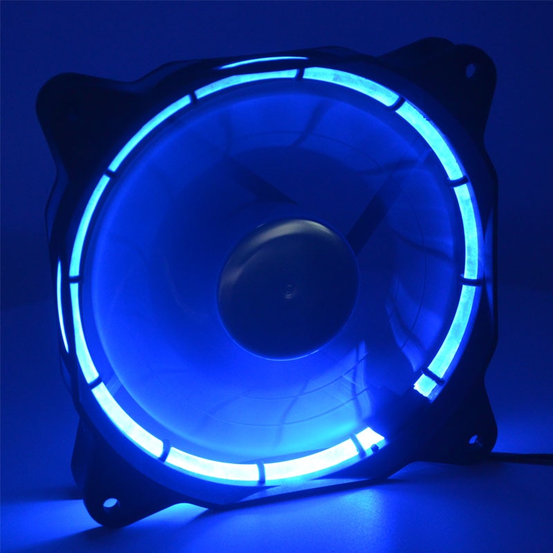 120mm Cpu Cooler 1pcs Blue LED Fan 120X120X25mm DC 12V 0.14A 900RPM Silent Quiet Solar Eclipse Chassis Cooling Fan
