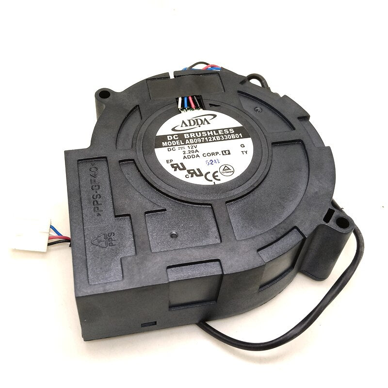 Adda 9733 12V Large Air Blower Ab09712xb330b1 Oven Transmer PWM Turbine Fan Blower Cooling Fan  Oven Barbecue Grill BBQ
