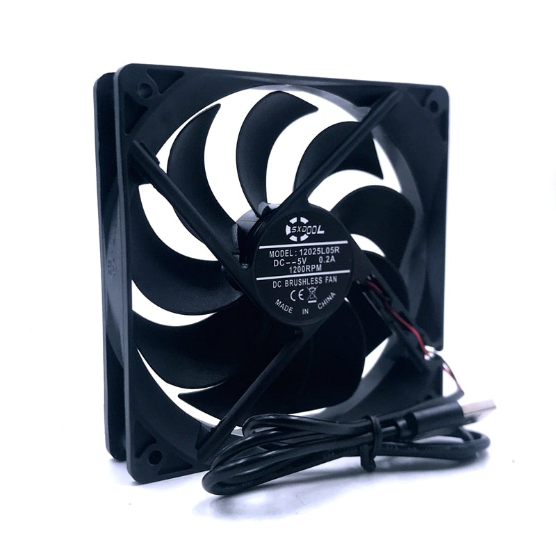 10pcs 120mm 5V USB Cooling Fan Laptop Fan Pc Case Fan 1200rpm Silent Quiet 120x120x25mm Cooler Motor Brushless Cooling Fan