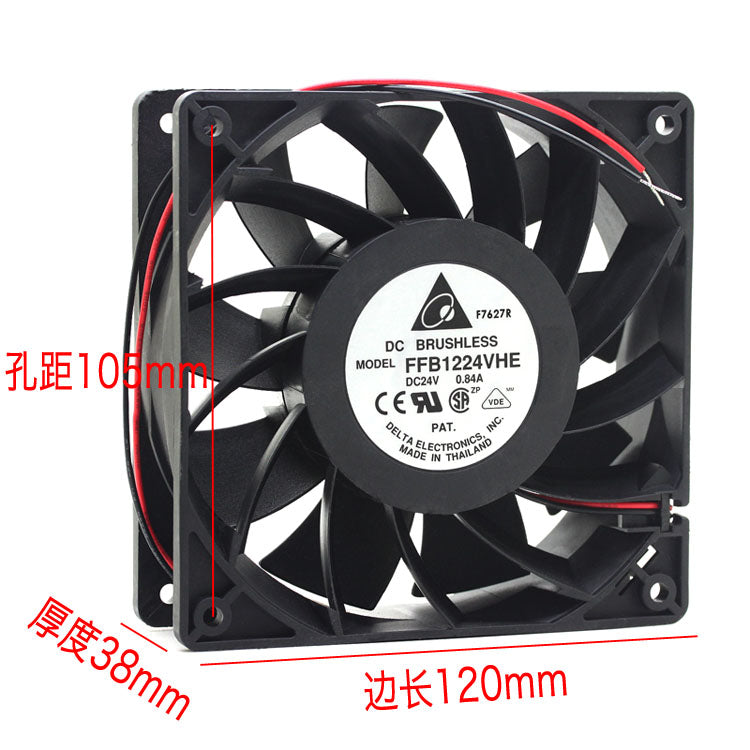 Delta ffb1224vhe 24V 0.84a 12cm/cm 12038 frequency converter cooling fan