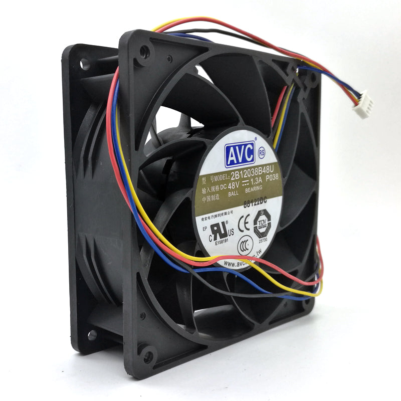 120mm cooling fan 12cm AVC 2B12038B48U DC48v 1.30a 120x120x38MM 4Lines