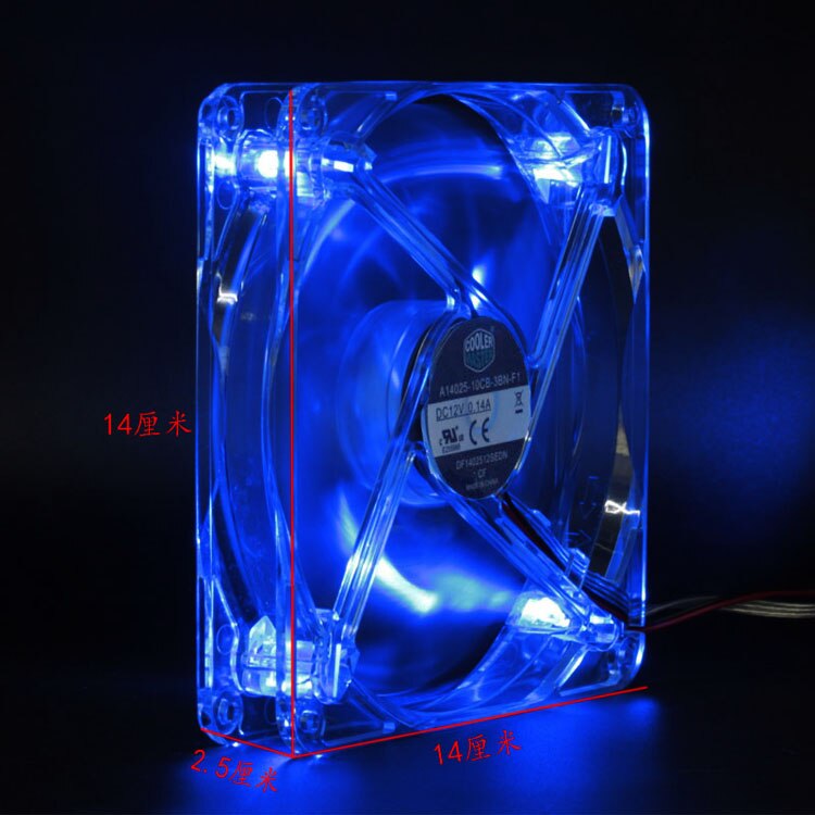 140mm LED Cooling Fan Computer Fan a14025-10cb-3bn-f1 14cm 12V 0.14a 1000RPM Silence Quiet LED Luminous Cooling Fan