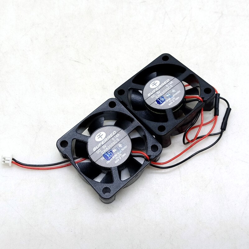 2pcs/pair Dual Fan  3cm 3010 DC 5V Ball Mute Fan CHA3005CS TV Set Top Box Router UAV Mini Cooling Fan