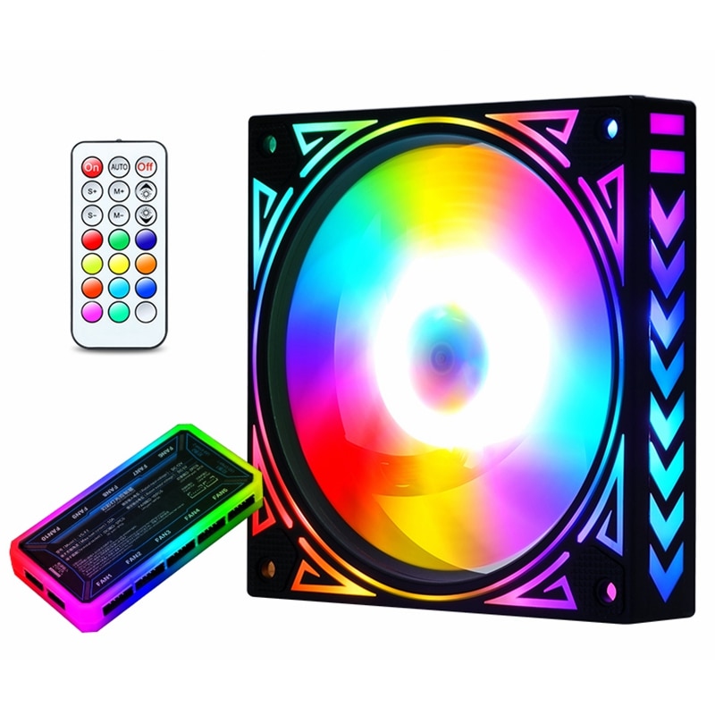 120mm RGB cooling fan Adjust LED Fan Speed quiet colorful computer case For water chestnut chassis