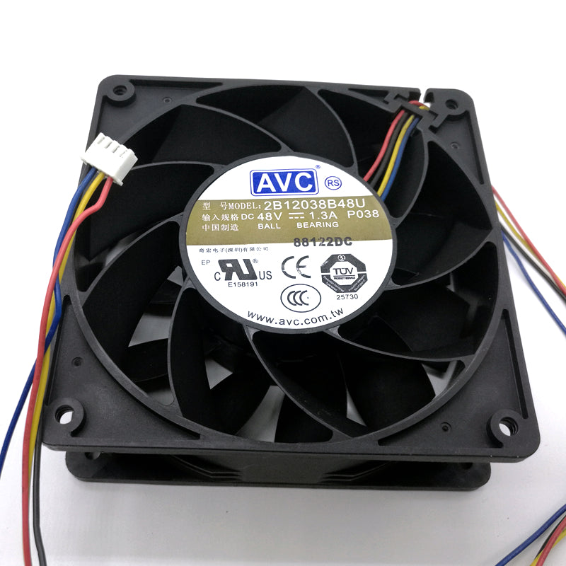 120mm cooling fan 12cm AVC 2B12038B48U DC48v 1.30a 120x120x38MM 4Lines