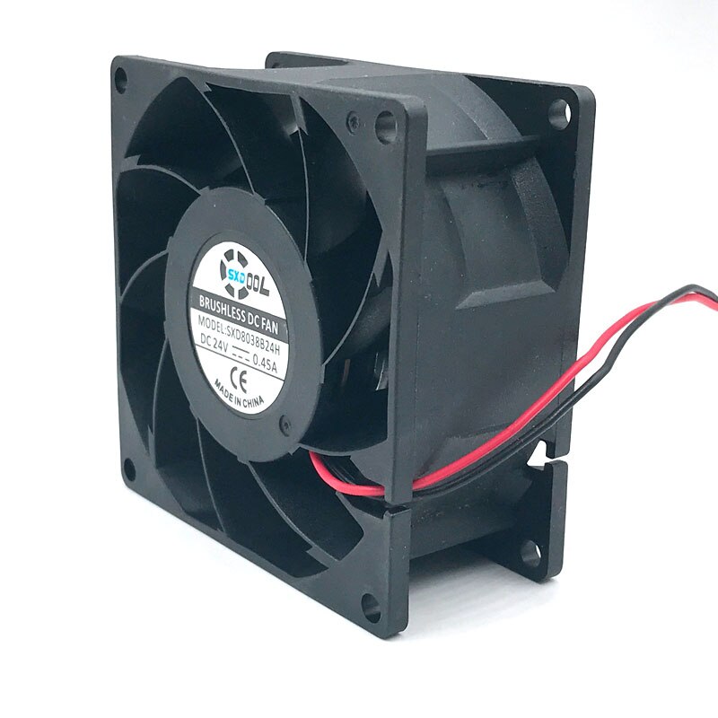 SXDOOL SXD8038B24H 80*80*38mm DC 24V Brushless Cooling Fan 0.45A 6000RPM 83.5CFM 57DBA  Server Inverter Case