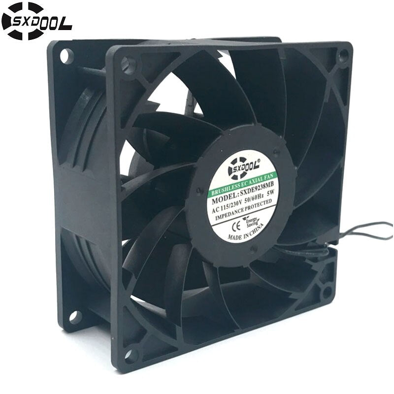 SXDOOL ec fan motor 92*92*38 mm 92mm 110V 115V 220V 230V 50/60 Hz 5W 3000RPM 68.5FM case cooling fan