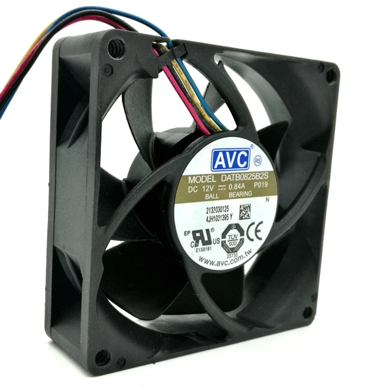 10pcs 80mm Fan  AVC DATB0825B2S 8025 DC 12V 0.84A PWM Speed Winds Cooling Fan