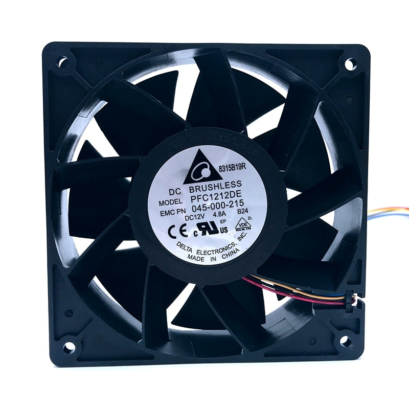 120pcs  Delta PFC1212DE 120*120*38mm 12V PWM 4-pin  BTC BCH SBTC UBTC Miner Fan S7 S9+ Fan