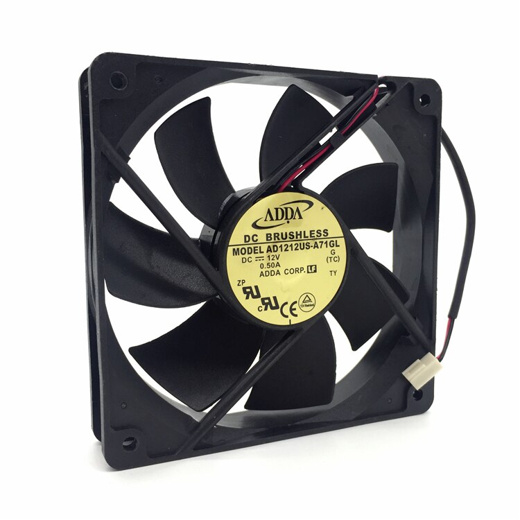 2pcs  ADDA 12V 0.50A 12CM AD1212US-A71GL 12025 Air Volume Chassis Fan Cooling Fan