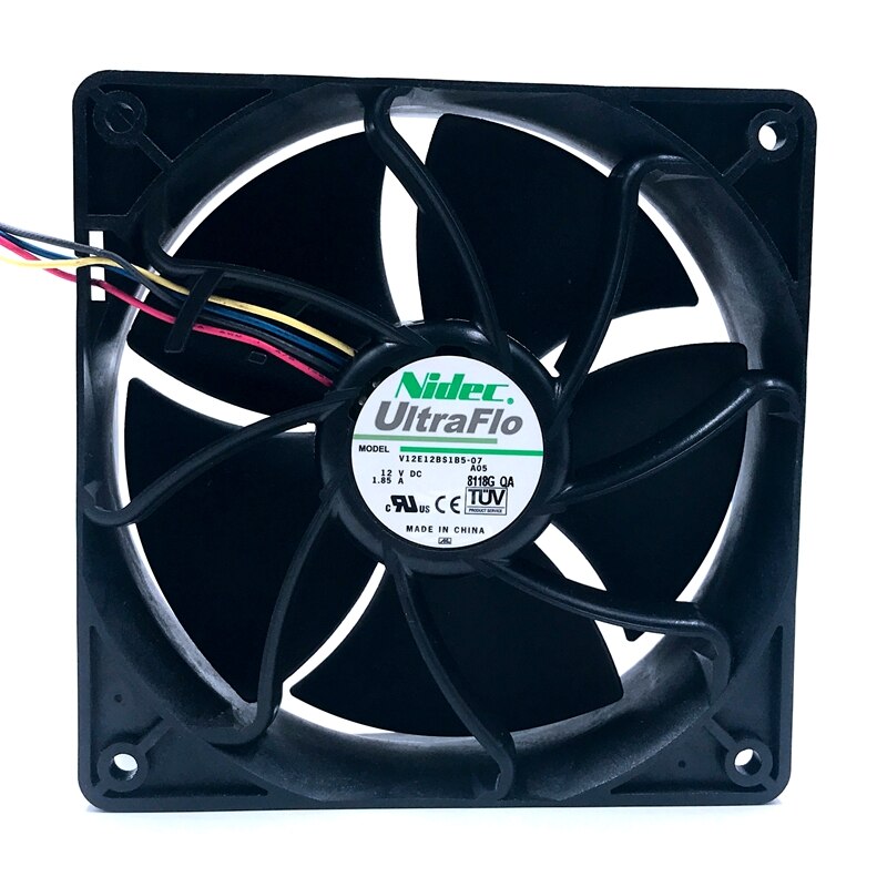 12V 1.85A Nidec V12E12BS1B5-07 12038 120*120*38mm Four Wire Temperature Control Fan  BTC BCH SBTC UBTC Miner Fan S7 S9+ Fan