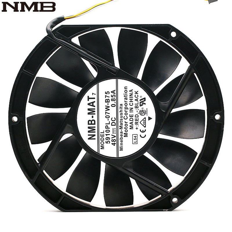 NMB  17025 17cm Fan 48V 0.85A 5910PL-07W-B75 Low Noiec Fan 170*150*25mm