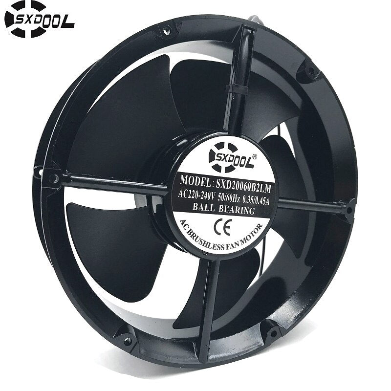 SXDOOL SXD20060B2LM Full Circle 220mm 22cm 220*220*60mm AC 220V 240V 50/60HZ 0.35A/0.45A Axial Cooling Fan