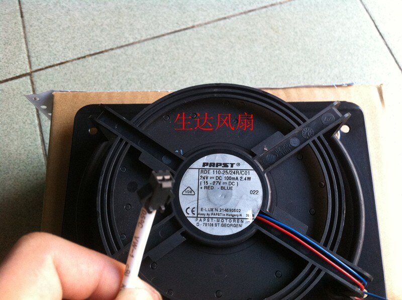 ebm- PAPST TYP RDE 110-25/24R/C01 DC 24V 2.4W 2-wire Server Round Cooling Fan