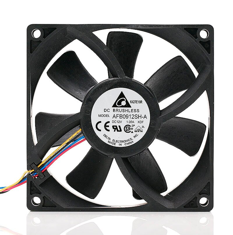 Delta AFB0912SH-A 12V 1.00A 92X92X25MM Dual Ball Bearing 4-wire PWM Server Axial Cooling Fan