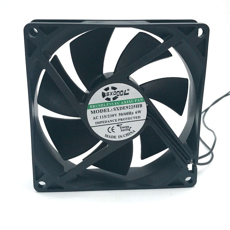 220v Motor SXDOOL SXDE9225HB EC Motor 92mm AC Fan 110V 115V 220V 230V Axial Cooling Cooler 6W 2800RPM 55.2CFM