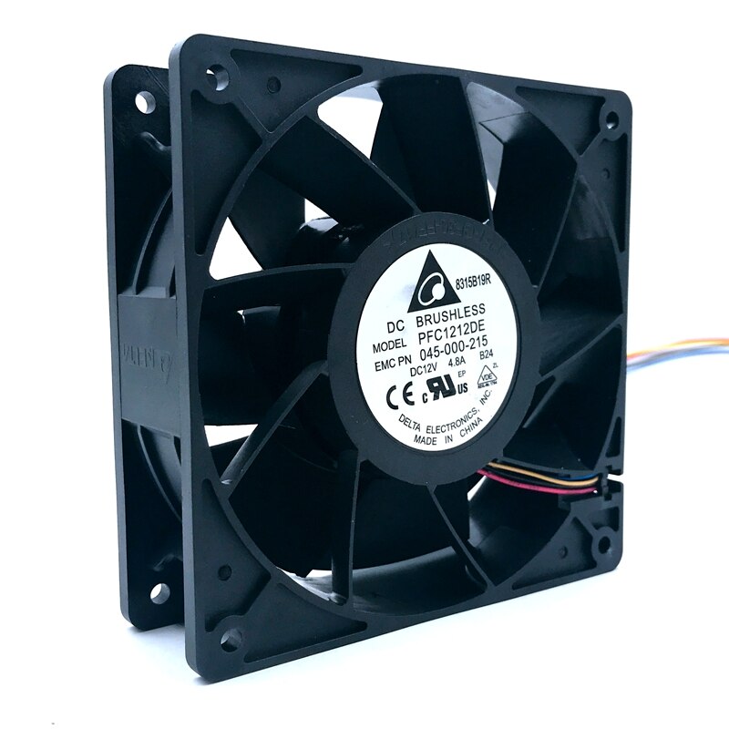 120pcs  Delta PFC1212DE 120*120*38mm 12V PWM 4-pin  BTC BCH SBTC UBTC Miner Fan S7 S9+ Fan