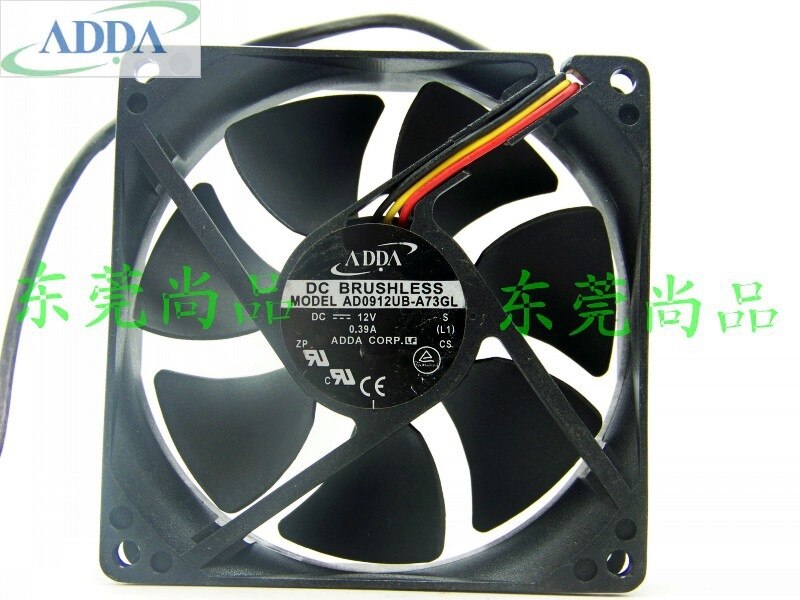 ADDA   Instrument Cooling Fan AD0912UB-A73GL Server 9225 12V Fan