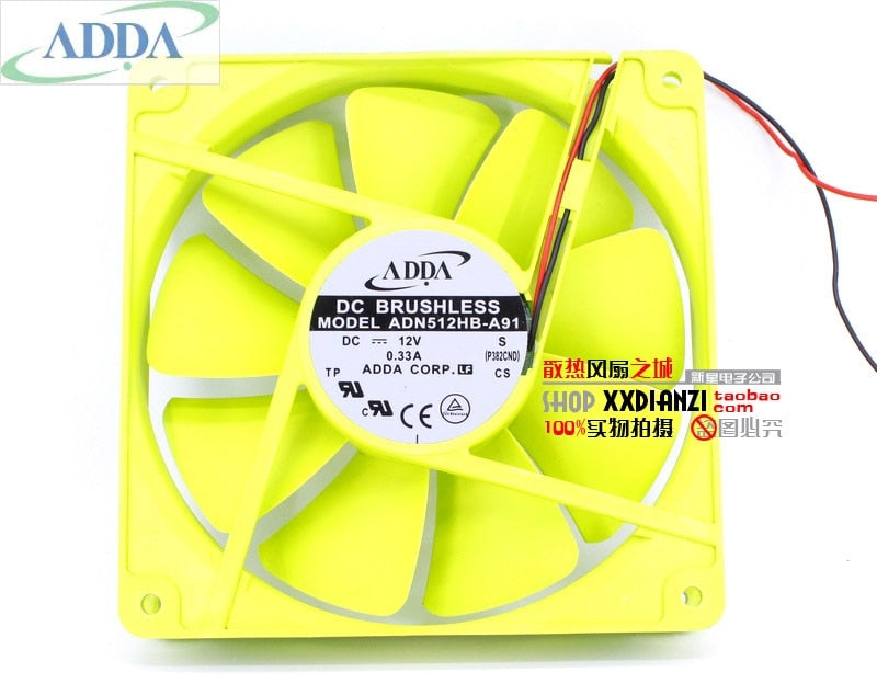 ADDA 13525 ADN512HB-A91 135*135*25mm 13.5cm 135mm  12V Dual Ball Bearing Cooling Fan Colorful