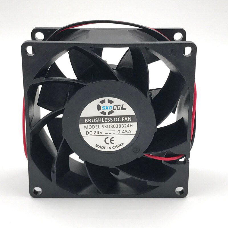 SXDOOL SXD8038B24H 80*80*38mm DC24V 0.45A 6000RPM 80CFM Axial Powerful Axial Cooling Fan