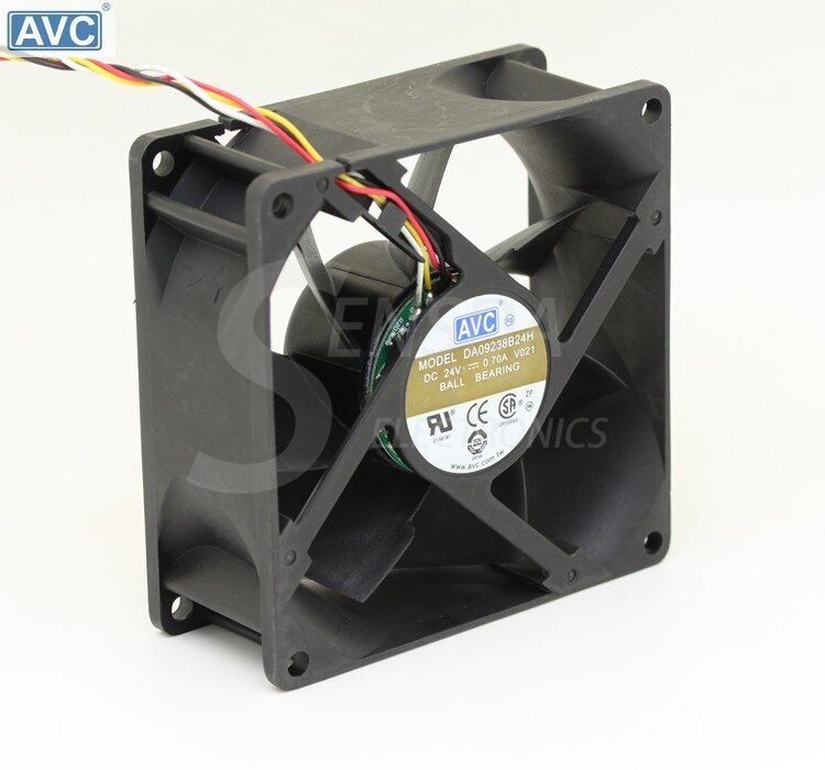 AVC DA09238B24H -018 DC 24V 0.7A 92x92x38mm Computer Server Inverter Server Square Cooling Fans 3-Wire
