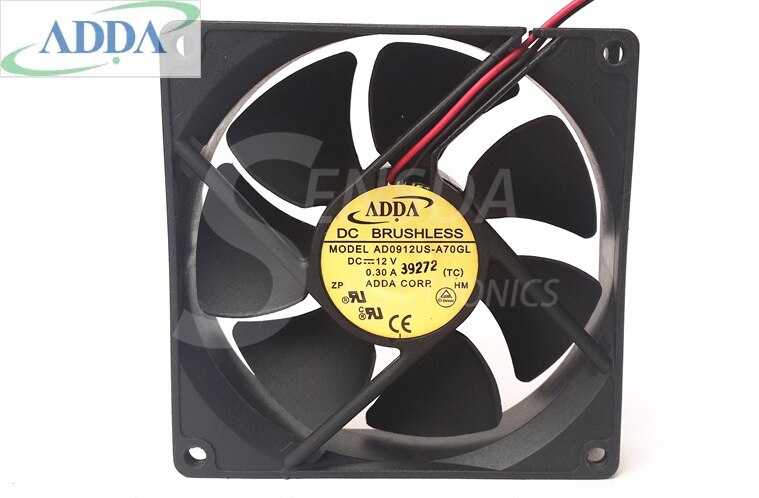 ADDA  AD0912US-A70GL 9025 9.2cm 9cm 90mm 12V DC 0.3A Cooling Fan Inverter Fan