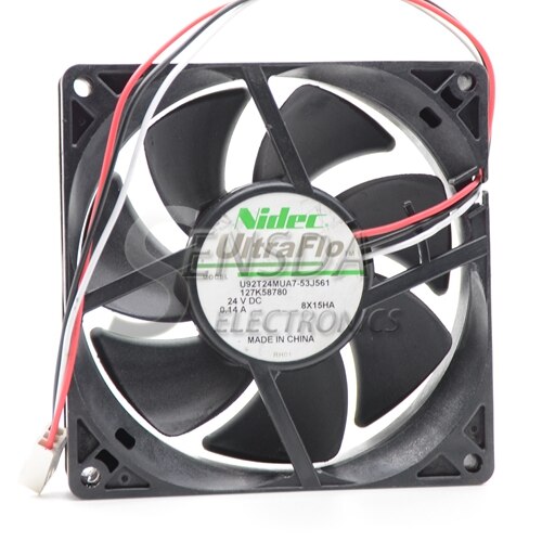 Nidec U92T24MUA7-53J561 9025 9225 24V DC 0.14A Three Wire Server Inverter Fan