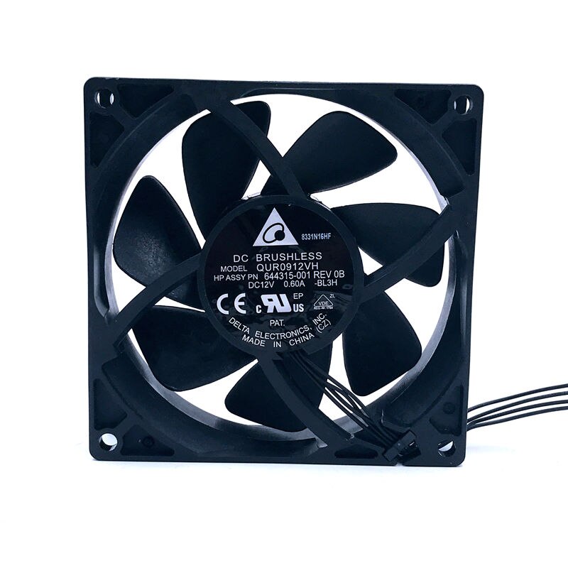 10pcs Pwm 92mm Fan   Delta QUR0912VH 9CM 92mm 92*92*25mm 12V 0.60A 4 Lines Server Fan