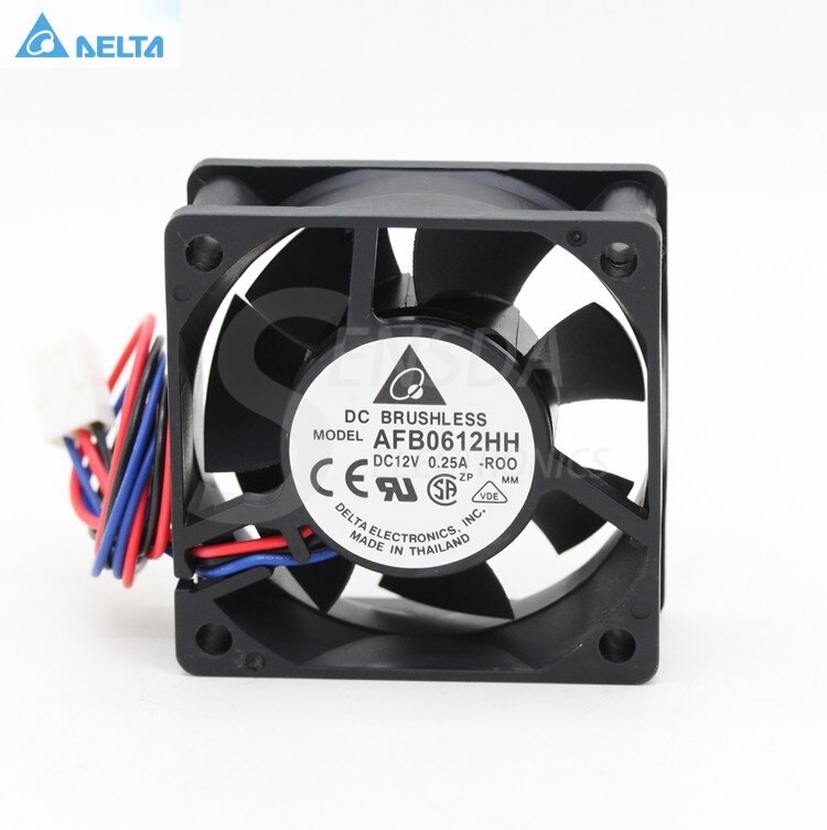 Delta AFB0612HH -R00 ROO 6cm 60mm 6025 12V 0.2A 3 -pin Case Axial