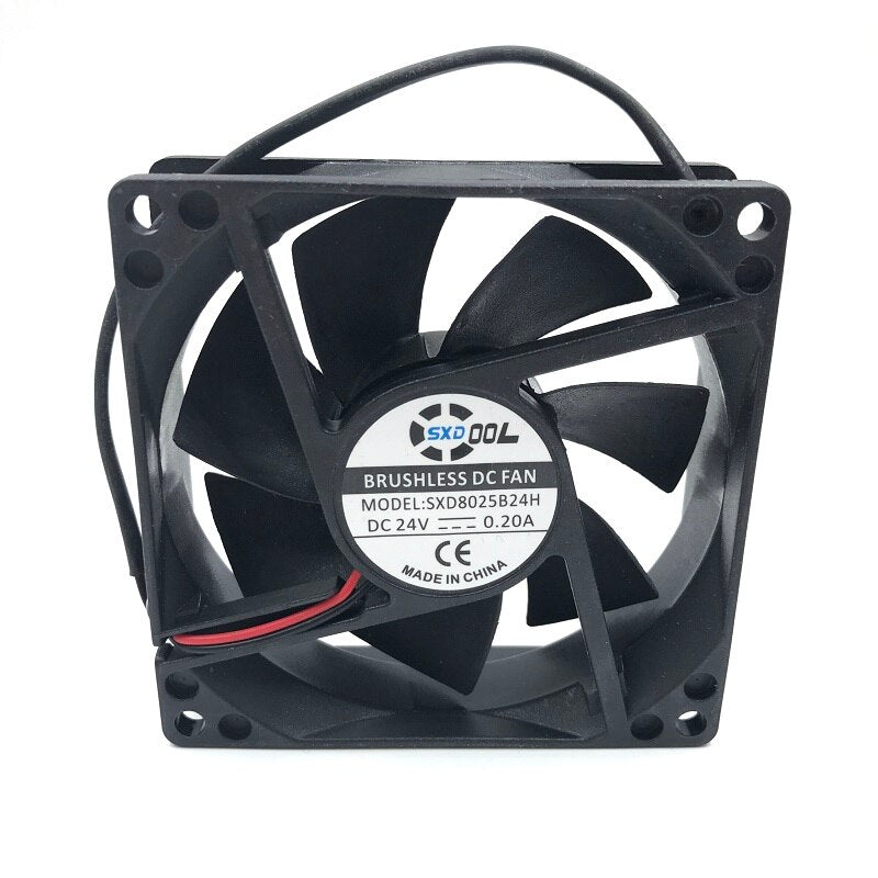 SXDOOL SXD8025B24H 80*80*25mm Dual Ball Bearing DC 24V 0.20A 2P 3800RPM 51CFM Axial Case Cooling Fan