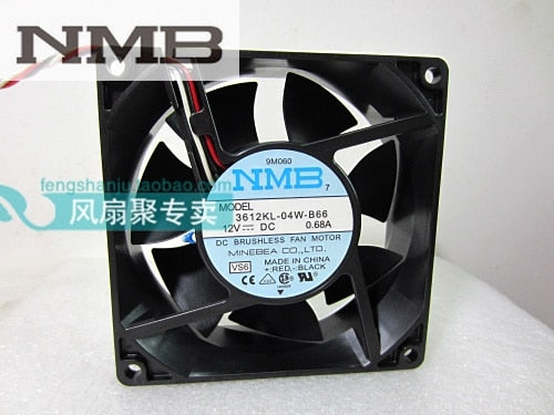 1pcs  NMB 3612KL-04W-B66 DC 12V 0.68A 9CM 9032 Server Inverter Cooling Fan