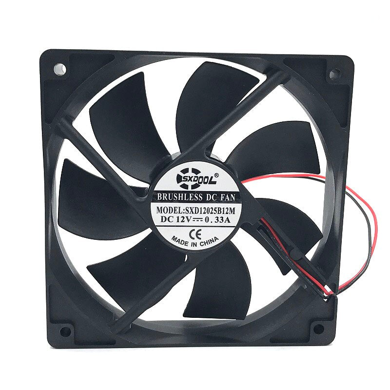 SXDOOL SXD12025B12M 120*120*25mm 12cm DC 12V Brushless Cooling Fan 0.33A 2000RPM 79CFM 36DBA 4D  Server Inverter Case